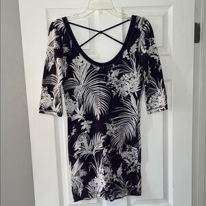 Hollister Blue and White Floral Dress